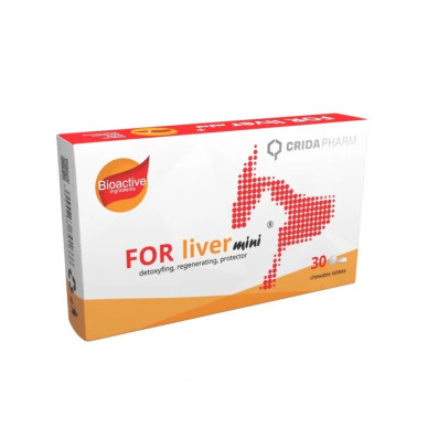FOR Liver Mini – Supliment Hepatoprotector pentru Câini de Talie Mică și Pisici – 30 Tablete Masticabile
